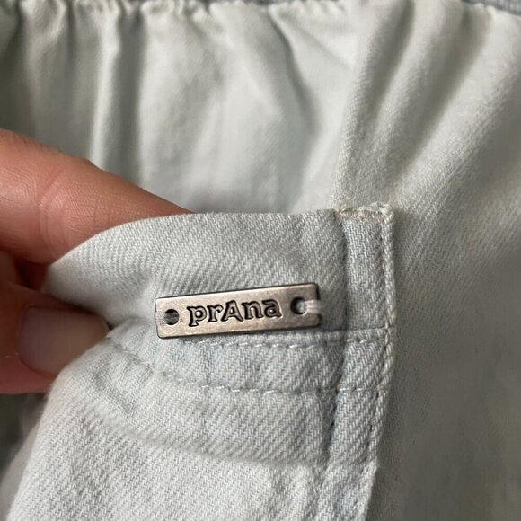 PrAna Podium Wide Leg Drawcord Mid Rise Casual Pull On Pants Light Blue Small - Picture 8 of 9